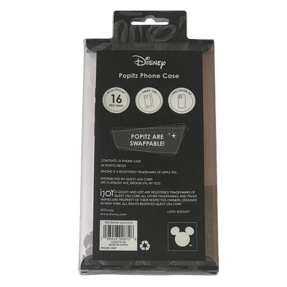 DISNEY Stitch Popitz iPhone 16 PRO MAX Case Purple Halloween Snap On Charms NEW